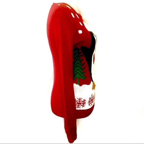 Ransom sequin penguin Xmas holiday ugly sweater - Picture 2 of 8